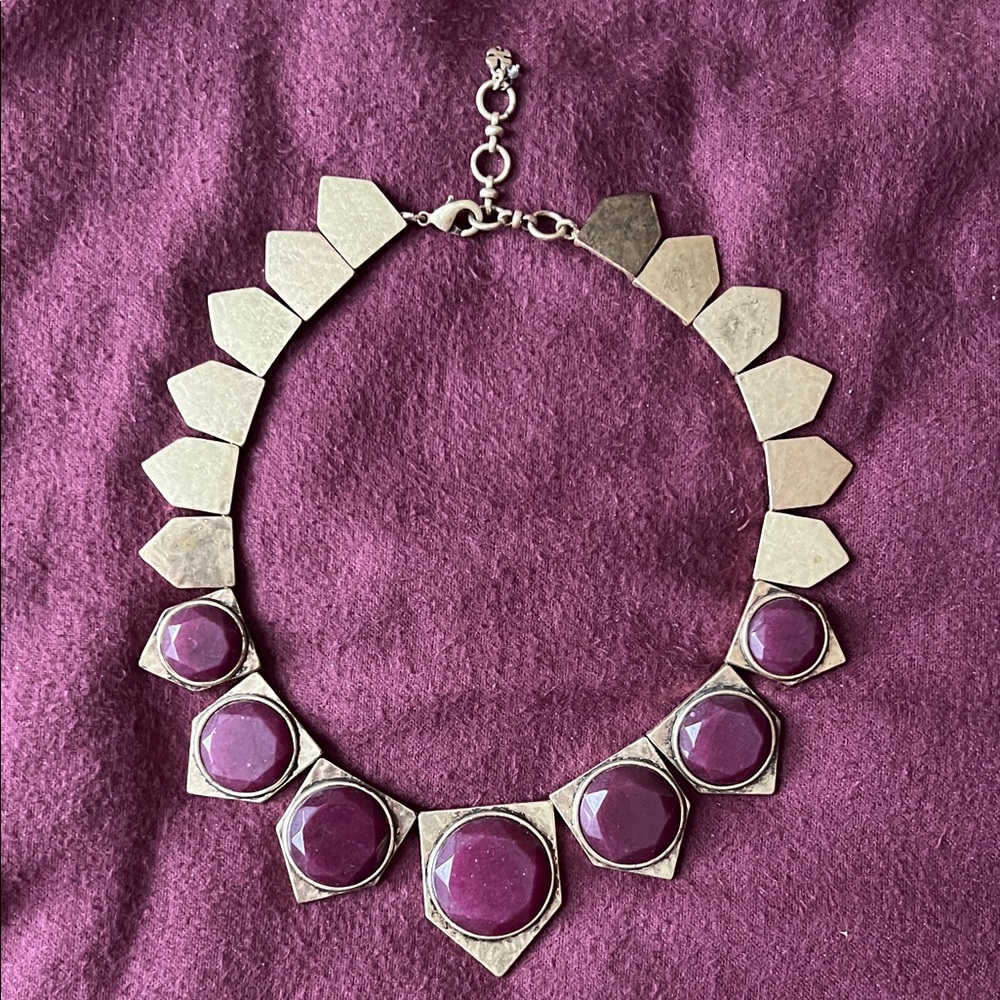 Lucky Brand Gold And Ruby Statement Necklace - image 1